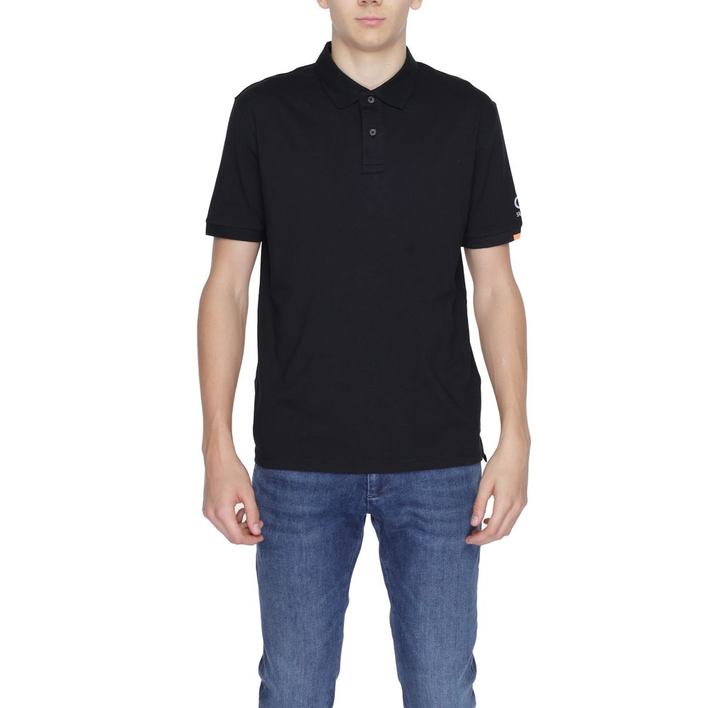 Suns Black Cotton Polo Shirt-Modeoutlet