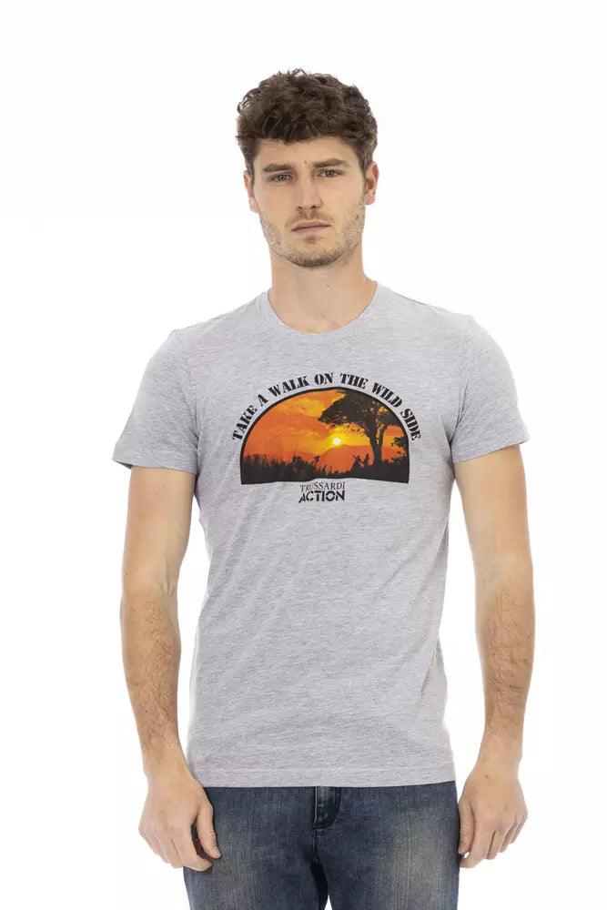 Trussardi Action Grå Bomuld T-Shirt-Modeoutlet